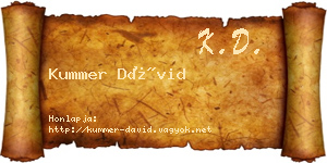 Kummer Dávid névjegykártya